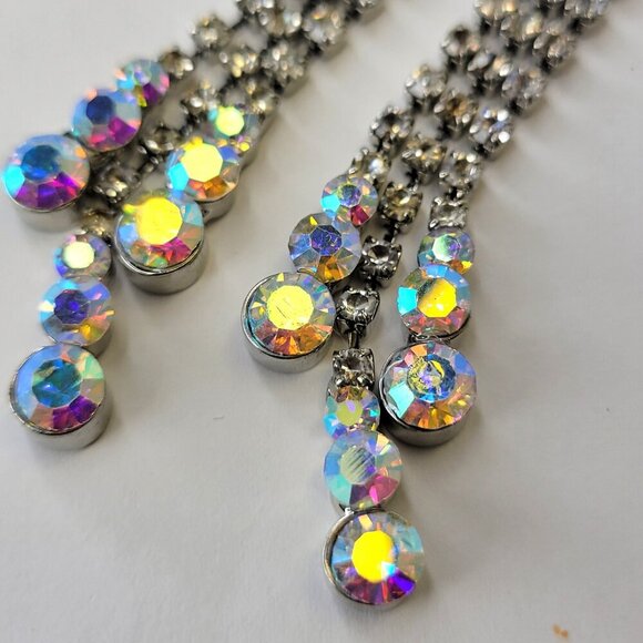 Crystal Chandelier Earrings With Aurora crystals bridal earrings - Picture 5 of 8